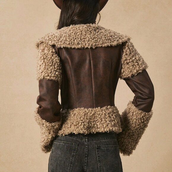 Brown Bohemian Women's Fur Fringed Jacket - Picture 2 of 9